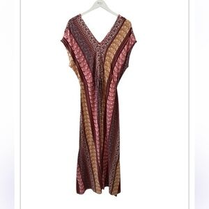 Cactus & Pearl Boho Cottagecore Super Soft Drawstring Maxi Dress Size XL